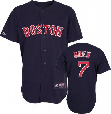 MLB Boston Red Sox 7 J.D. Drew Dark Blue Cool Base Jersey
