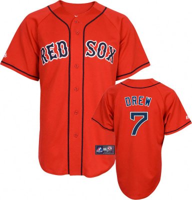 MLB Boston Red Sox 7 J.D. Drew Red Cool Base Jersey