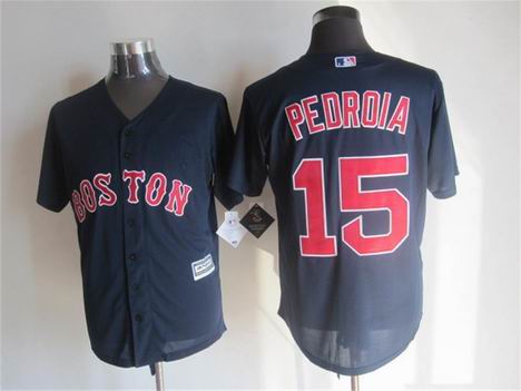 MLB Boston RedSox 15 Pedroia blue jersey