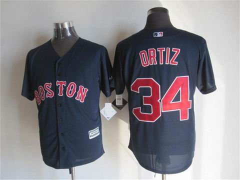 MLB Boston RedSox 34 Ortiz blue jersey