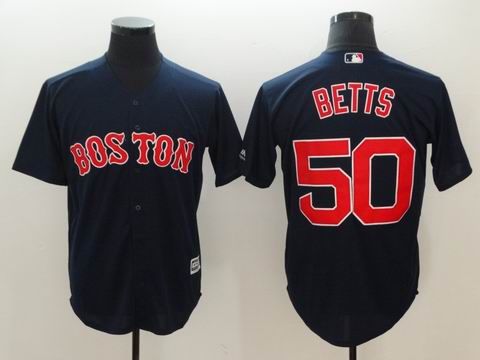 MLB Boston Redsox #50 Mookie Betts blue game jersey