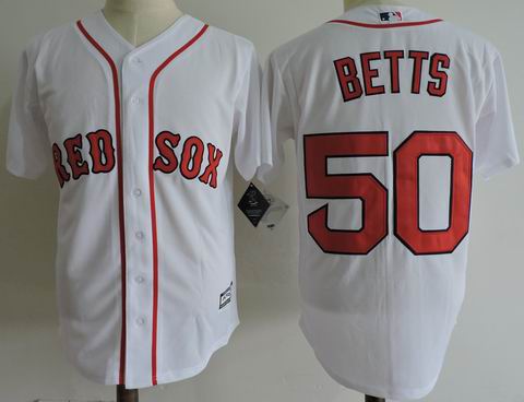 MLB Boston Redsox #50 Mookie Betts white jersey