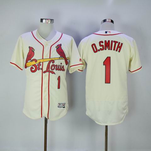 MLB Cardinals #1 O.Smith rice white flexbase jersey