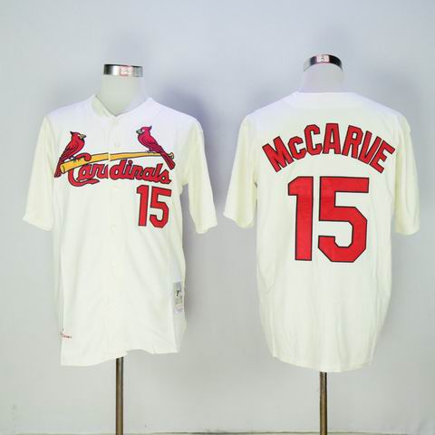 MLB Cardinals #15 McCARVE rice white throwback jersey
