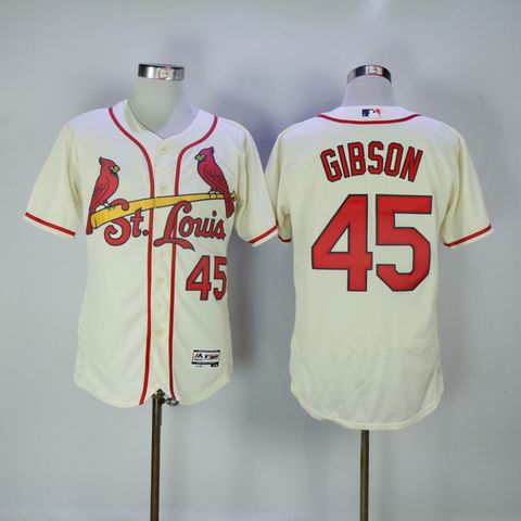 MLB Cardinals #45 Gibson rice white flexbase jersey