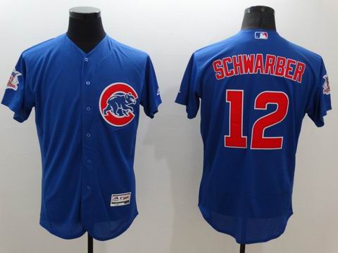 MLB Chicago Cubs #12 Kyle Schwarber blue jersey