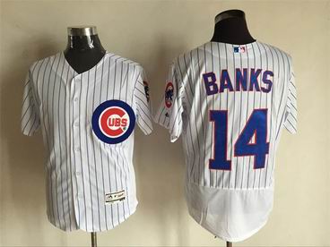 MLB Chicago Cubs #14 Ernie Banks white Flexbase jersey