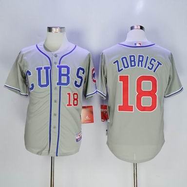 MLB Chicago Cubs #18 Ben Zobrist grey jersey