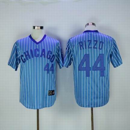 MLB Chicago Cubs #44 Anthony Rizzo blue m&n jersey