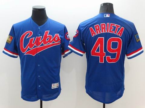 MLB Chicago Cubs #49 Jake Arrieta blue Flexbase jersey
