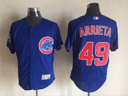 MLB Chicago Cubs #49 Jake Arrieta blue Flexbase jersey