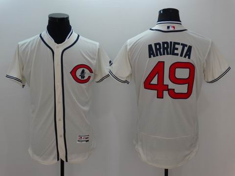 MLB Chicago Cubs #49 Jake Arrieta cream Flexbase jersey