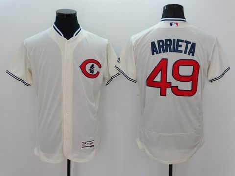 MLB Chicago Cubs #49 Jake Arrieta cream Flexbase jersey