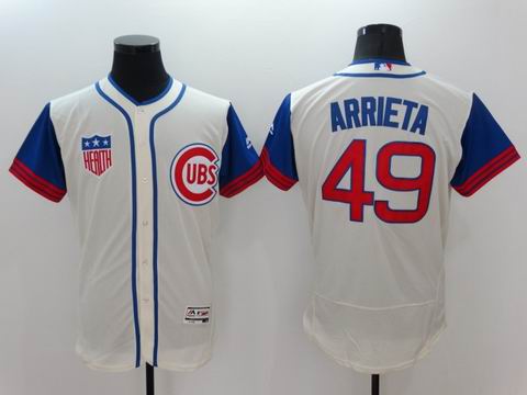 MLB Chicago Cubs #49 Jake Arrieta white Flexbase jersey