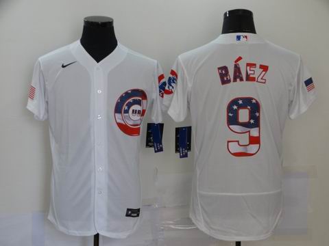 MLB Chicago Cubs #9 BAEZ white flag jersey