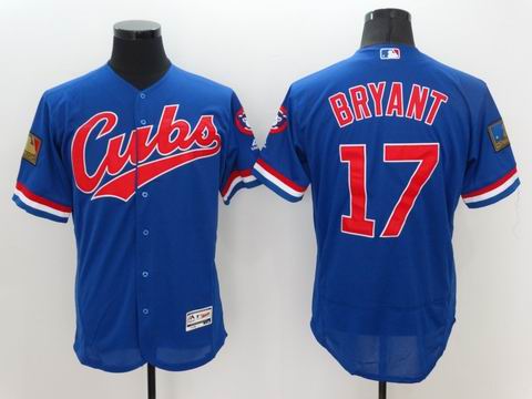 MLB Chicago Cubs 17# Kris Bryant blue flexbase jersey