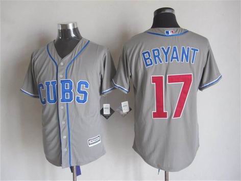 MLB Chicago Cubs 17 Bryant grey jersey