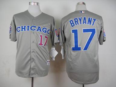 MLB Chicago Cubs 17 Bryant grey jersey