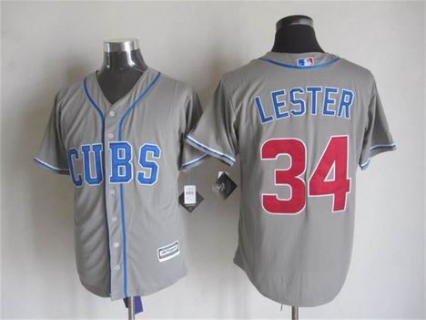 MLB Chicago Cubs 34 Lester grey jersey