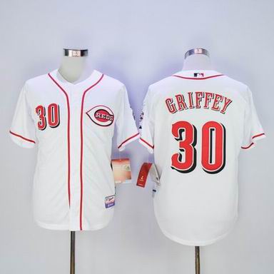 MLB Cincinnati Reds #30 Ken Griffey white jersey