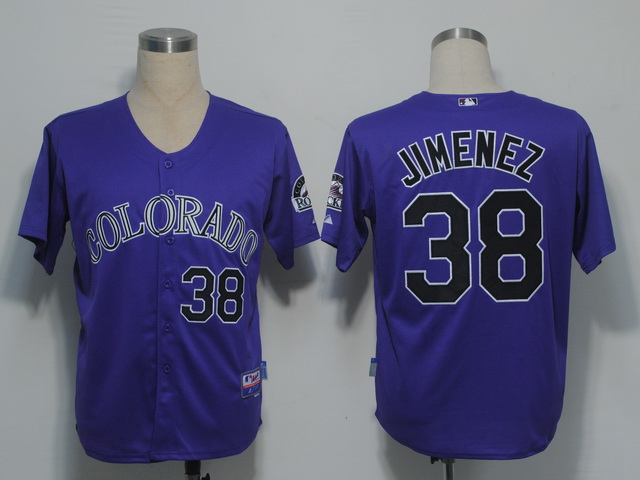 MLB Colorado Rockies #38 Jimenez Purple[Cool Base]