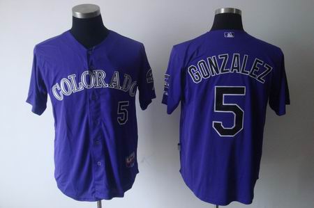 MLB Colorado Rockies #5 Gonzalez Purple[Cool Base]