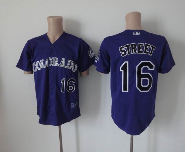 MLB Colorado Rockies 16 Huston Street Purple Cool Base Jersey