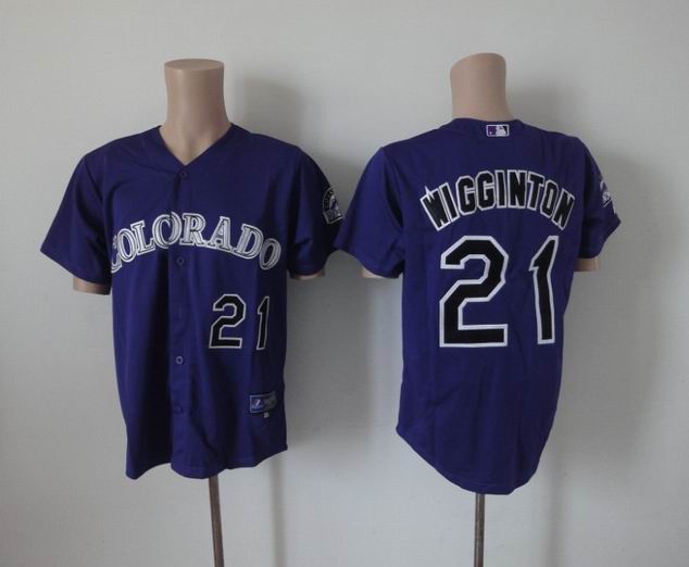 MLB Colorado Rockies 21 Ty Wigginton Purple Cool Base Jersey