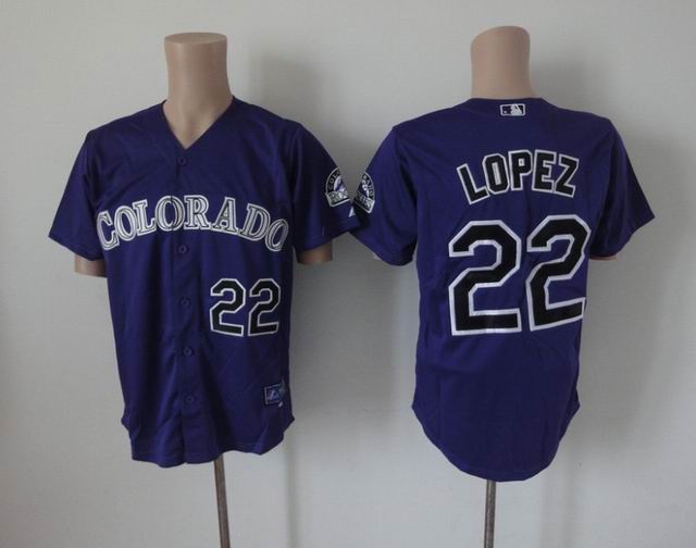MLB Colorado Rockies 22 Wilton Lopez Purple Cool Base Jersey
