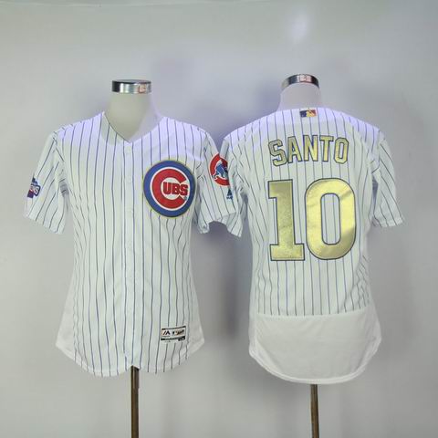 MLB Cubs #10 Santo white 2016 Champions flexbase jersey