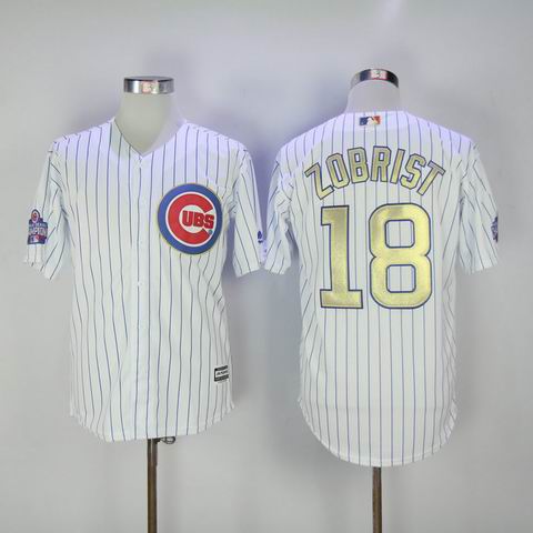 MLB Cubs #18 Zobrist white 2016 Champions jersey