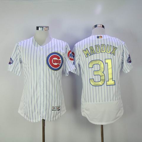 MLB Cubs #31 Maddux white 2016 Champions flexbase jersey