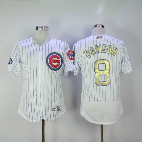 MLB Cubs #8 Dawson white 2016 Champions flexbase jersey