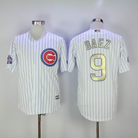 MLB Cubs #9 Baez white 2016 Champions jersey