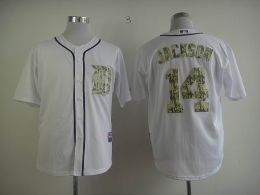 MLB Detroit Tigers 14 Austin Jackson White Camouflage Camo Jersey