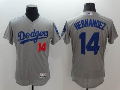 MLB Dodgers #14 Hernandez grey flexbase jersey