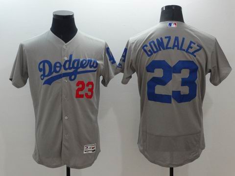 MLB Dodgers #23 Adrian Gonzalez grey flexbase jersey
