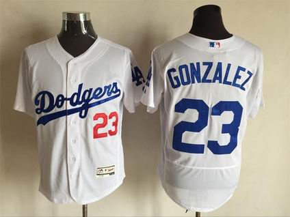 MLB Dodgers #23 Adrian Gonzalez white flex base jersey