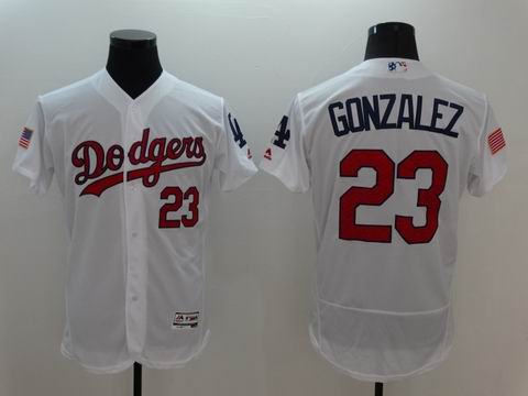 MLB Dodgers #23 Adrian Gonzalez white flexbase jersey