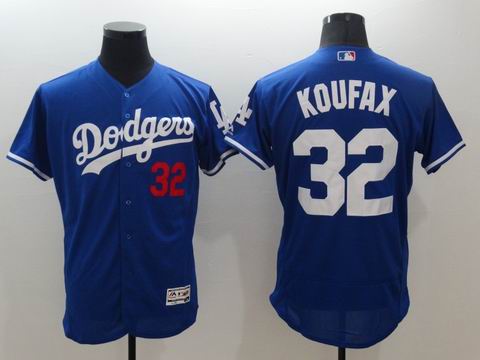MLB Dodgers #32 Sandy Koufax blue flexbase jersey
