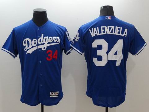 MLB Dodgers #34 Fernando Valenzuela blue flexbase jersey