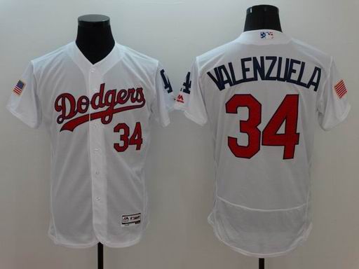 MLB Dodgers #34 Fernando Valenzuela white flexbase jersey