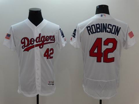 MLB Dodgers #42 Jackie Robinson white flex base jersey