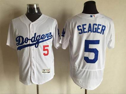MLB Dodgers #5 Corey Seager white flex base jersey