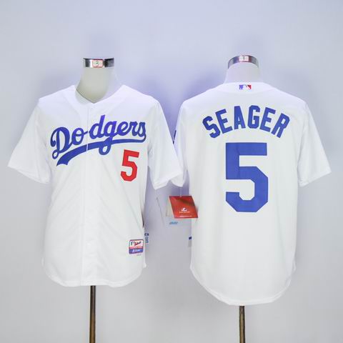 MLB Dodgers #5 Seager white jersey