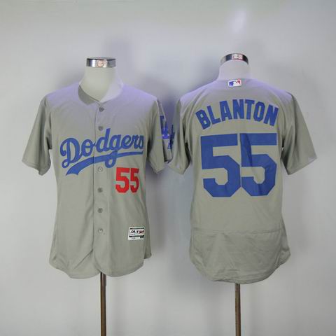 MLB Dodgers #55 Blanton grey flexbase jersey