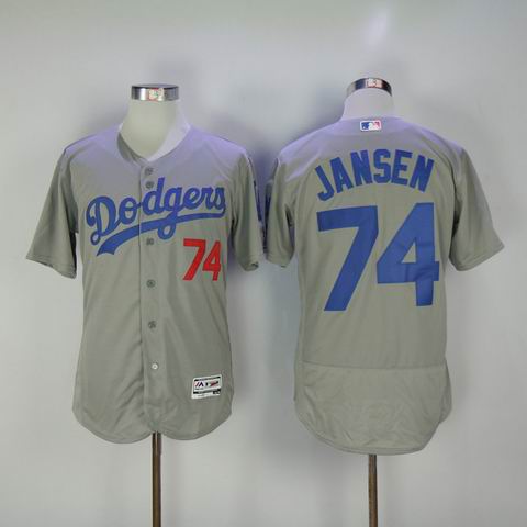 MLB Dodgers #74 Jansen grey flexbase jersey
