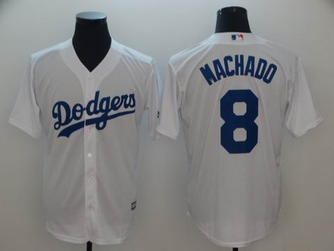 MLB Dodgers #8 Machado white game jersey