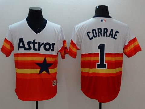MLB Houston Astros #1 Carlos Correa white jersey