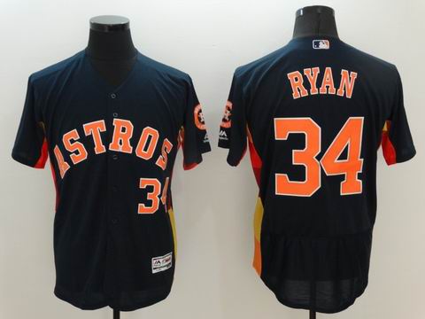 MLB Houston Astros #34 Nolan Ryan blue flexbase jersey